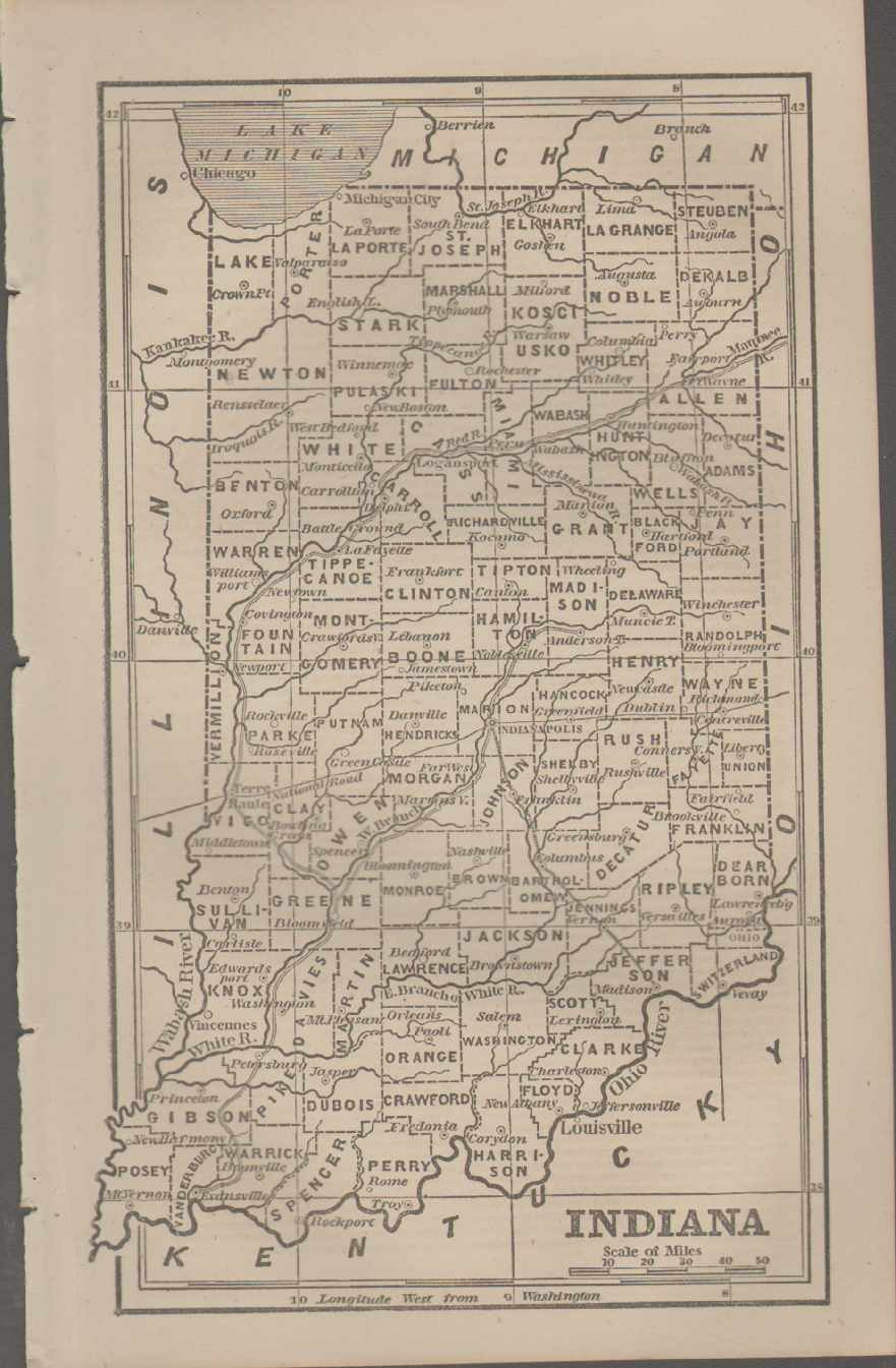 Image for MAP OF INDIANA