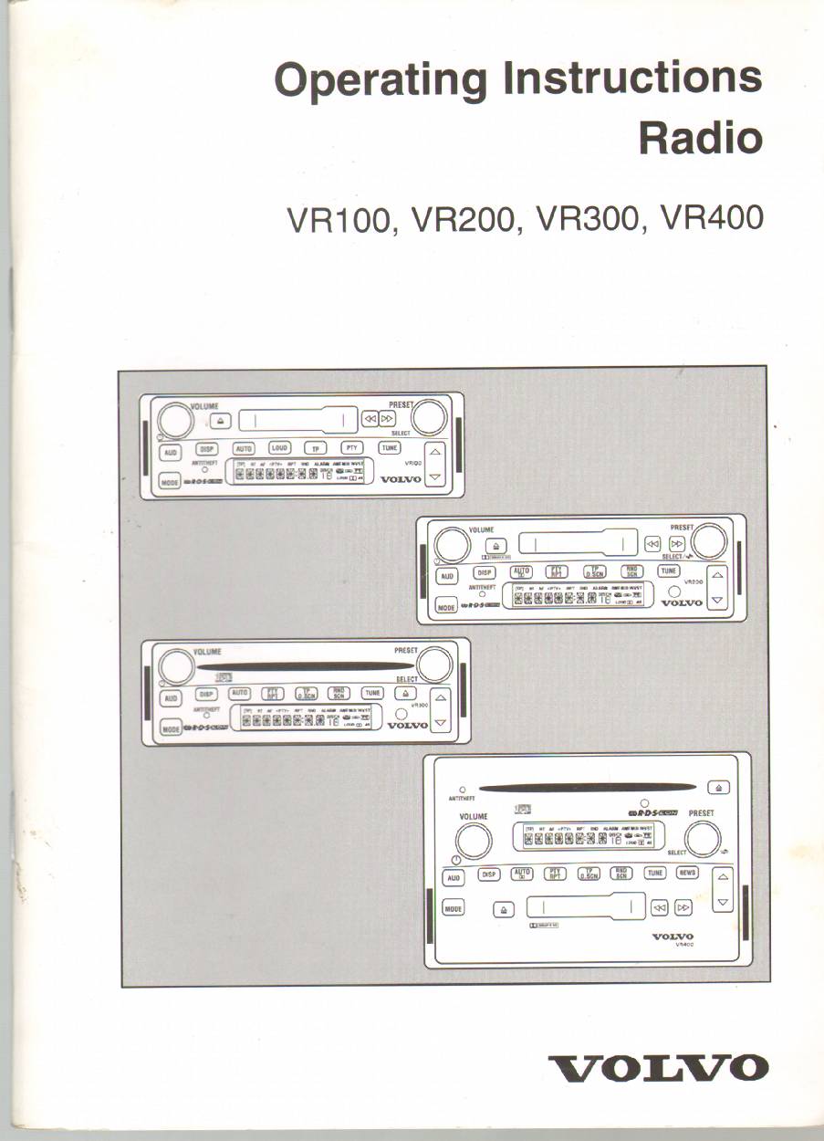 Image for OPERATING INSTRUCTIONS RADIO VR100, VR200, VR300, VR400
