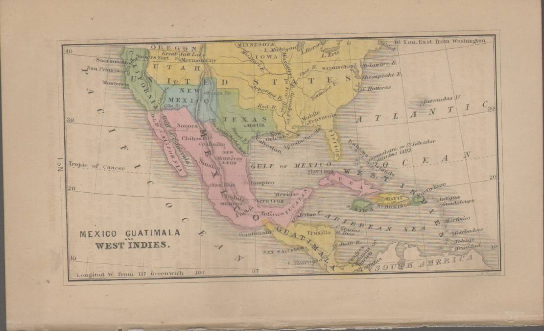 Image for MAP OF MEXICO, GUATIMALA AND WEST INDIES