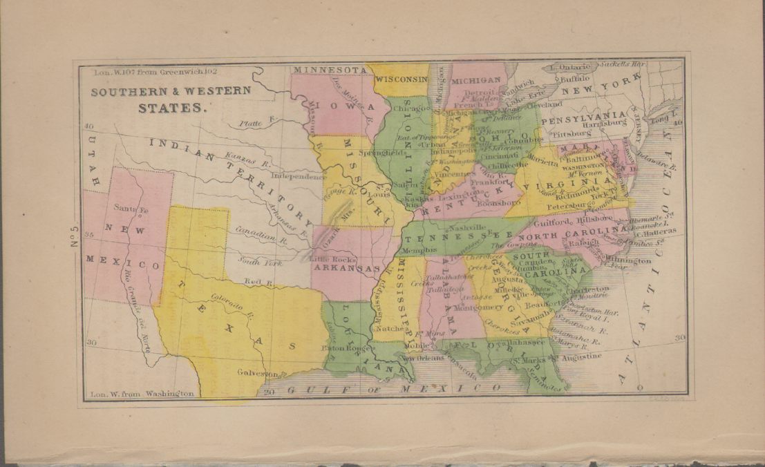 Image for MAP OF SOUTHERN & WESTERN STATES